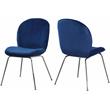 Bowery Hill Contemporary Upholstered Navy Velvet Dining Chair (Set of 2)