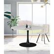 Bowery Hill Contemporary Round Faux Marble Dining Table with Matte Black Base