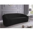 Bowery Hill Contemporary Curved Back Upholstered Black Velvet Sofa