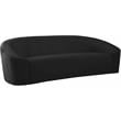 Bowery Hill Contemporary Curved Back Upholstered Black Velvet Sofa