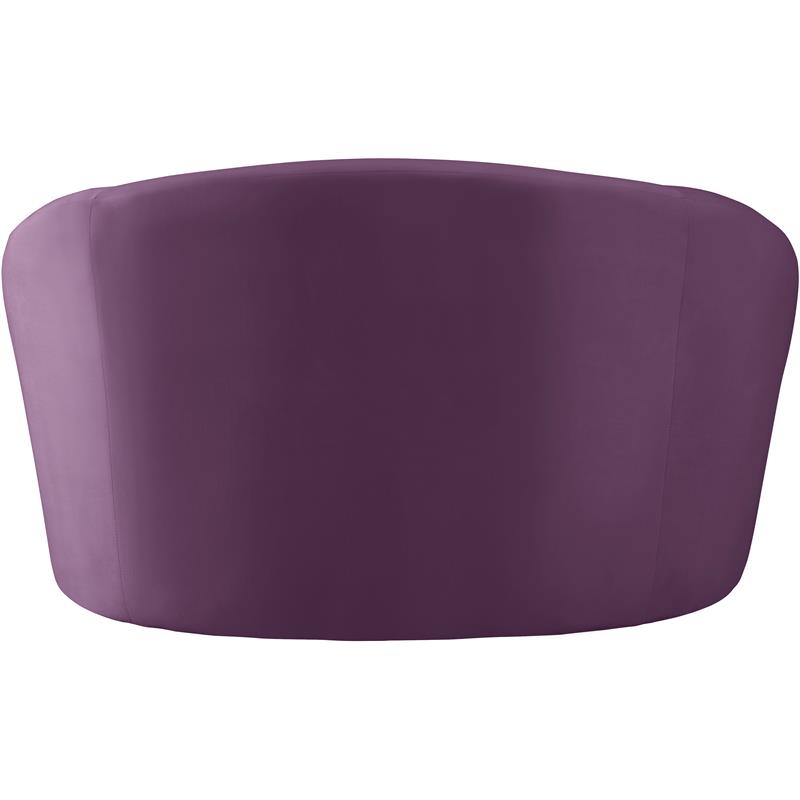 Bowery Hill Contemporary Curved Back Upholstered Purple Velvet Chair
