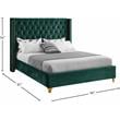 Bowery Hill Contemporary Deep Detailed Tufted Green Velvet Full Bed