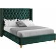 Bowery Hill Contemporary Deep Detailed Tufted Green Velvet Full Bed