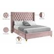 Bowery Hill Contemporary Deep Detailed Tufted Pink Velvet Full Bed