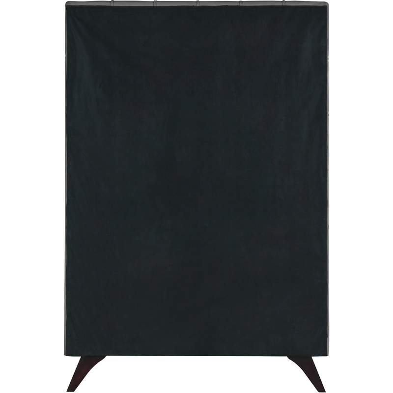 Bowery Hill Contemporary Deep Button Tufted Soft Gray Velvet Twin Bed