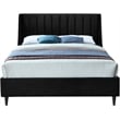 Bowery Hill Contemporary Soft Black Velvet Upholstered Full Bed