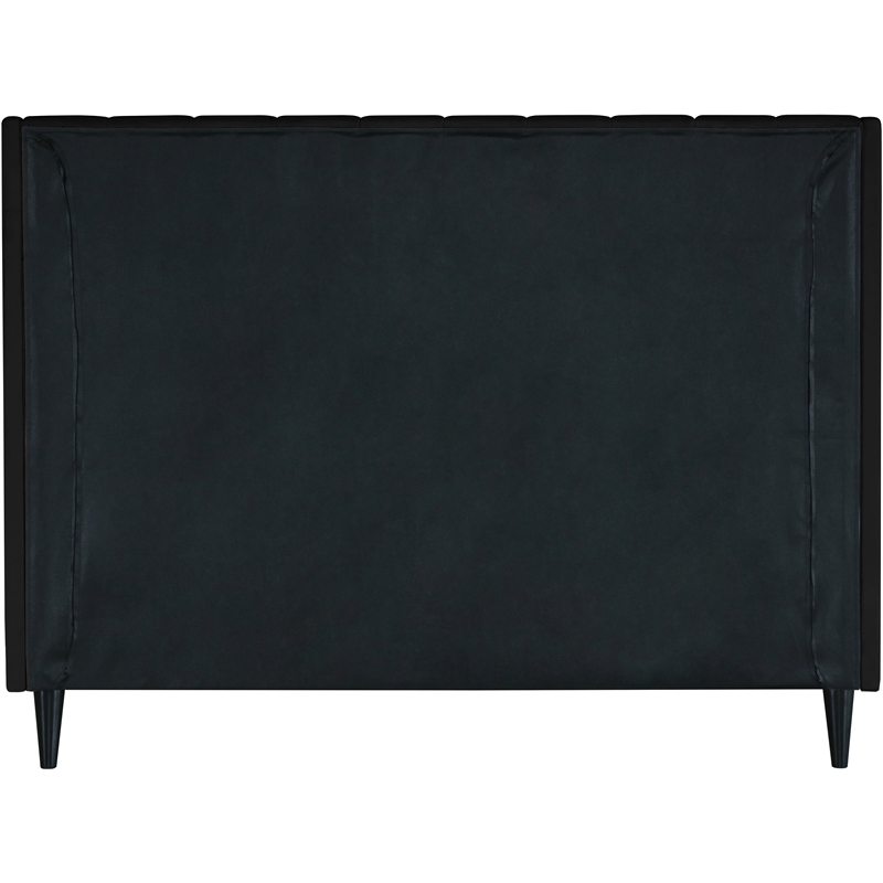 Bowery Hill Contemporary Soft Black Velvet Upholstered Full Bed
