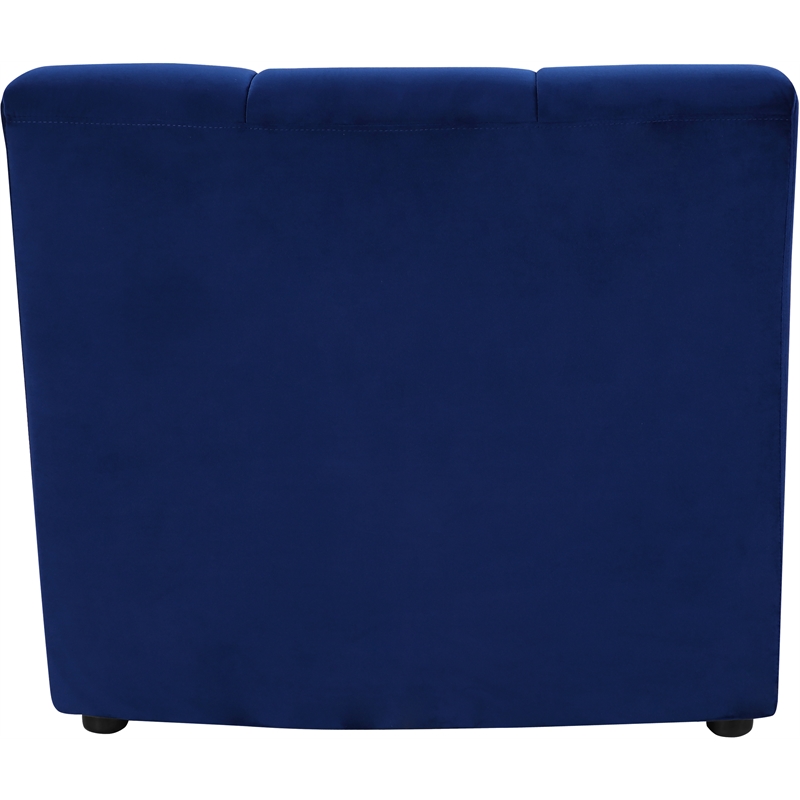 Bowery Hill Contemporary Deep Channel Tufted Soft Navy Velvet Modular Chair
