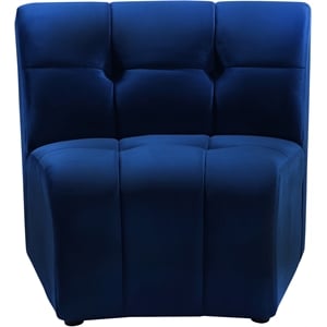 Bowery Hill Contemporary Deep Channel Tufted Soft Navy Velvet Modular Chair