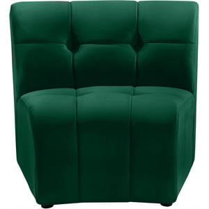 Bowery Hill Contemporary Deep Channel Tufted Soft Green Velvet Modular Chair