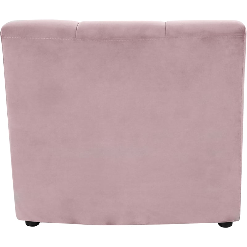 Bowery Hill Contemporary Deep Channel Tufted Soft Pink Velvet Modular Chair