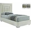 Bowery Hill Contemporary Cream Velvet Twin Bed with Gold/Chrome Legs Included