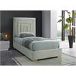 Bowery Hill Contemporary Cream Velvet Twin Bed with Gold/Chrome Legs Included