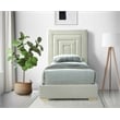 Bowery Hill Contemporary Cream Velvet Twin Bed with Gold/Chrome Legs Included