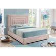 Bowery Hill Contemporary Pink Velvet King Bed with Gold/Chrome Legs Included