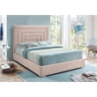 Bowery Hill Contemporary Pink Velvet King Bed with Gold/Chrome Legs Included