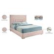 Bowery Hill Contemporary Pink Velvet Queen Bed with Gold/Chrome Legs Included