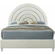 Bowery Hill Contemporary Cream Velvet King Bed in Acrylic Finish