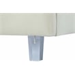 Bowery Hill Contemporary Cream Velvet King Bed in Acrylic Finish
