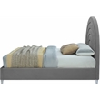 Bowery Hill Contemporary Gray Velvet Queen Bed in Acrylic Finish