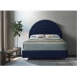 Bowery Hill Contemporary Navy Velvet Full Bed in Acrylic Finish