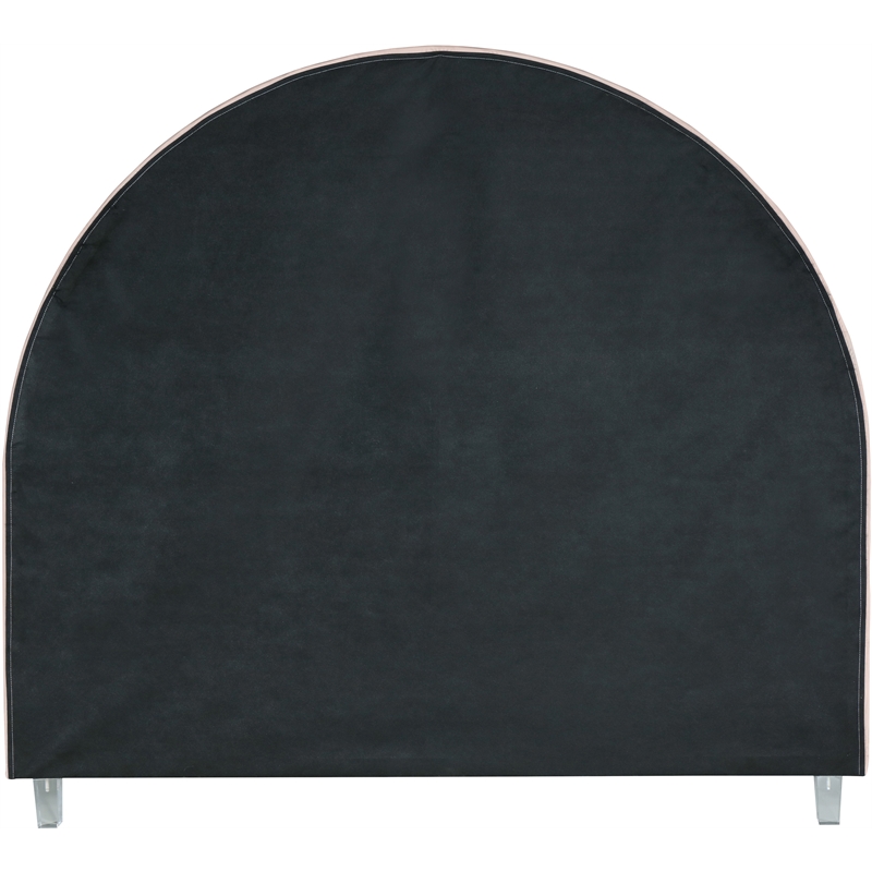 Bowery Hill Contemporary Pink Velvet King Bed in Acrylic Finish