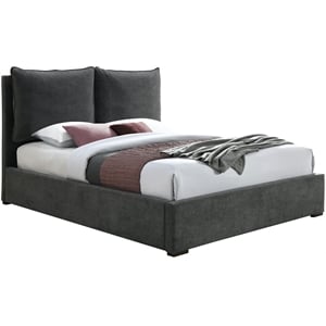 Bowery Hill Contemporary Pepper Black Durable Fabric Full Bed