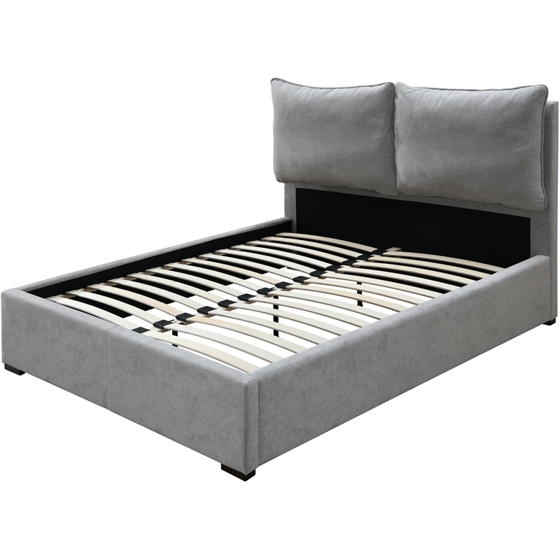 Bowery Hill Modern / Contemporary Light Gray Durable Fabric Full Bed