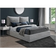Bowery Hill Contemporary Light Gray Durable Fabric Queen Bed