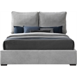 Bowery Hill Contemporary Light Gray Durable Fabric Queen Bed
