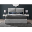 Bowery Hill Contemporary Light Gray Durable Fabric Queen Bed