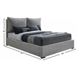 Bowery Hill Contemporary Light Gray Durable Fabric Queen Bed