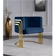 Bowery Hill Contemporary Navy Velvet Upholstered Accent Chair