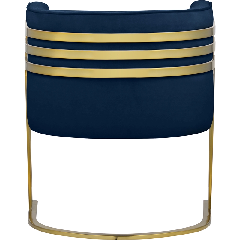 Bowery Hill Contemporary Navy Velvet Upholstered Accent Chair