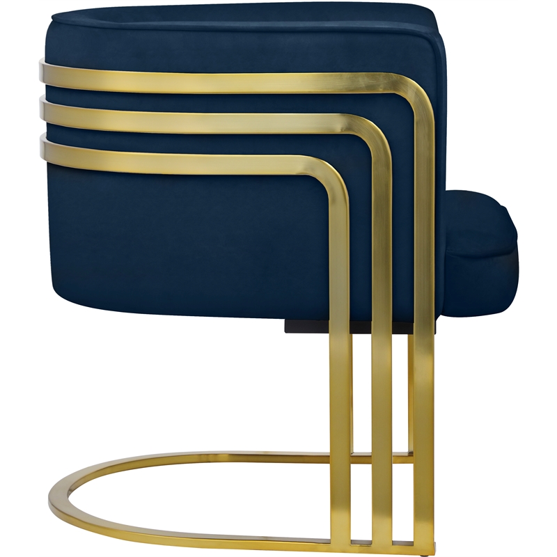 Bowery Hill Contemporary Navy Velvet Upholstered Accent Chair