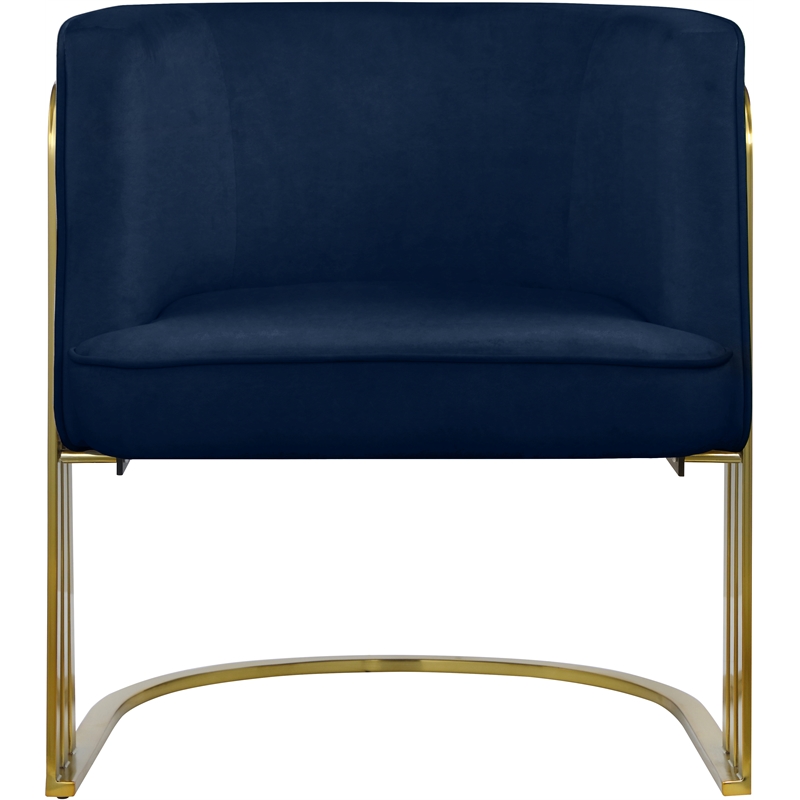 Bowery Hill Contemporary Navy Velvet Upholstered Accent Chair