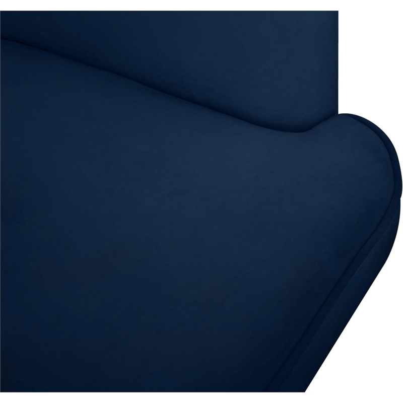 Bowery Hill Contemporary Navy Velvet Upholstered Accent Chair