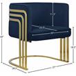 Bowery Hill Contemporary Navy Velvet Upholstered Accent Chair