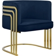 Bowery Hill Contemporary Navy Velvet Upholstered Accent Chair