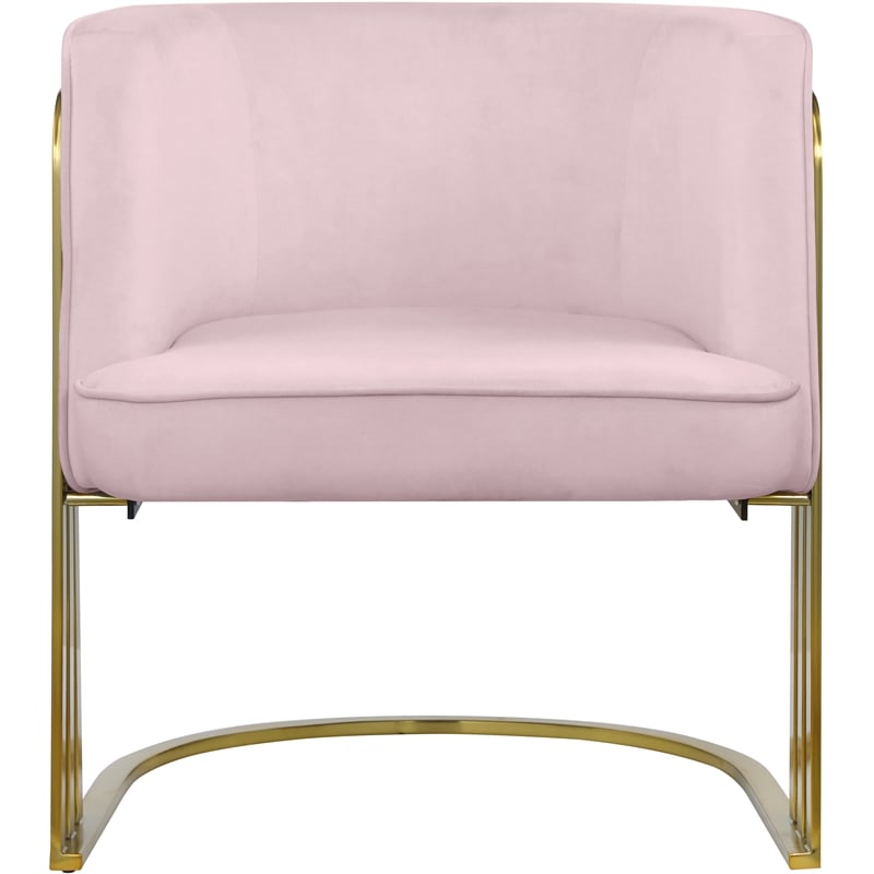 Bowery Hill Contemporary Pink Velvet Upholstered Accent Chair
