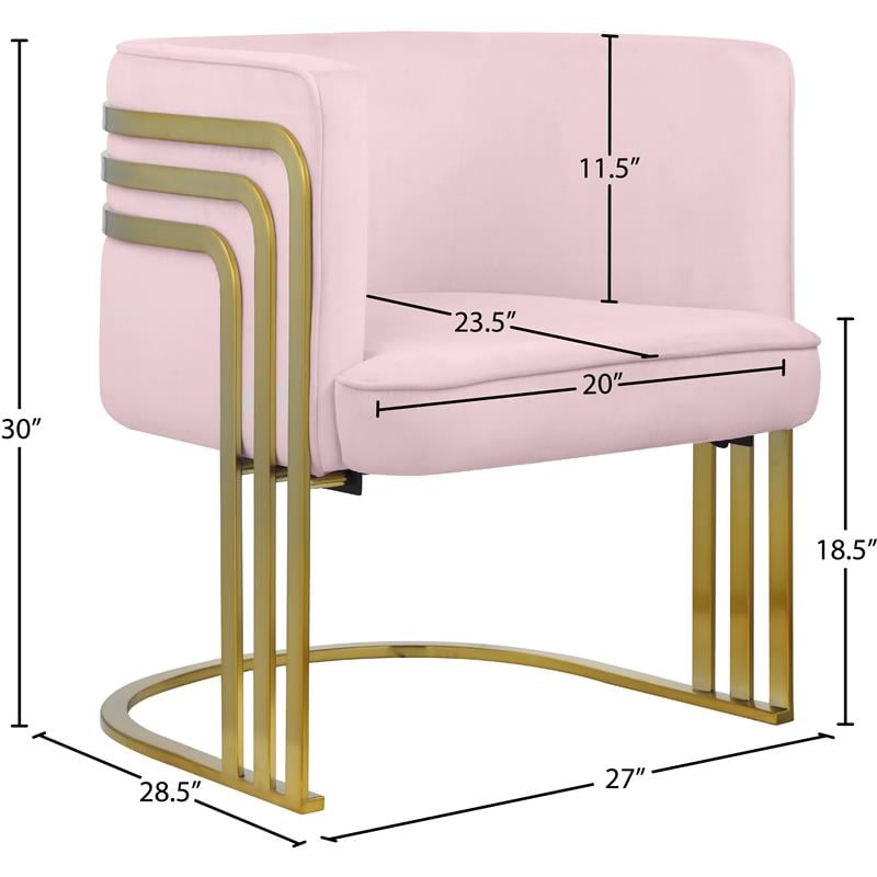 Bowery Hill Contemporary Pink Velvet Upholstered Accent Chair
