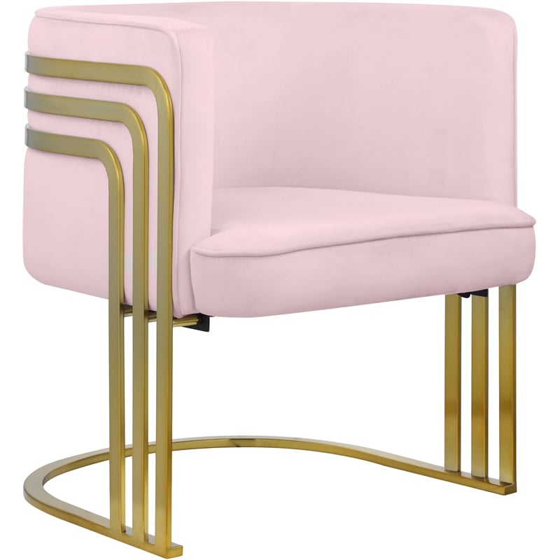 Bowery Hill Contemporary Pink Velvet Upholstered Accent Chair