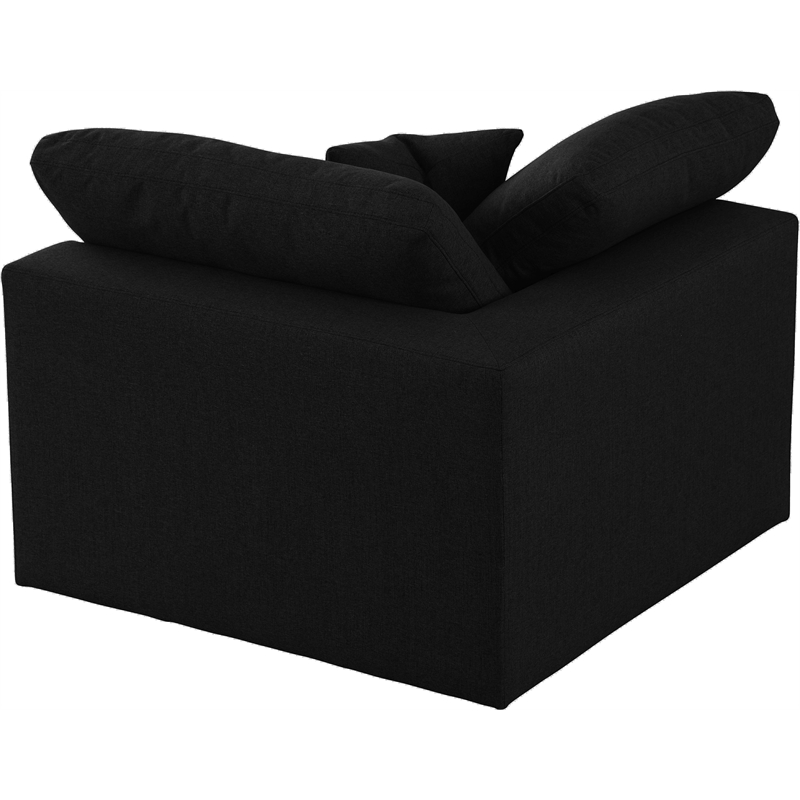 Bowery Hill Upholstered Black Linen Fabric Deluxe Modular Corner Chair