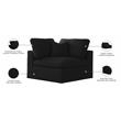 Bowery Hill Upholstered Black Linen Fabric Deluxe Modular Corner Chair