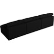 Bowery Hill Upholstered Black Linen Fabric Modular 3 Piece Armless Sofa