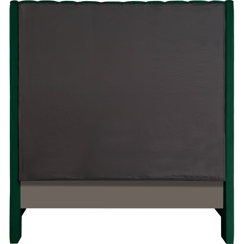 Bowery Hill Contemporary Soft Green Velvet Full Bed with Brass Nailheads