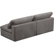 Bowery Hill Contemporary Gray Velvet Modular 2 Piece Armless Loveseat