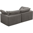 Bowery Hill Contemporary Gray Velvet Modular 2 Piece Loveseat