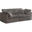 Bowery Hill Contemporary Gray Velvet Modular 2 Piece Loveseat