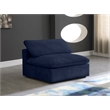 Bowery Hill Contemporary Soft Navy Velvet Modular Armless Chair